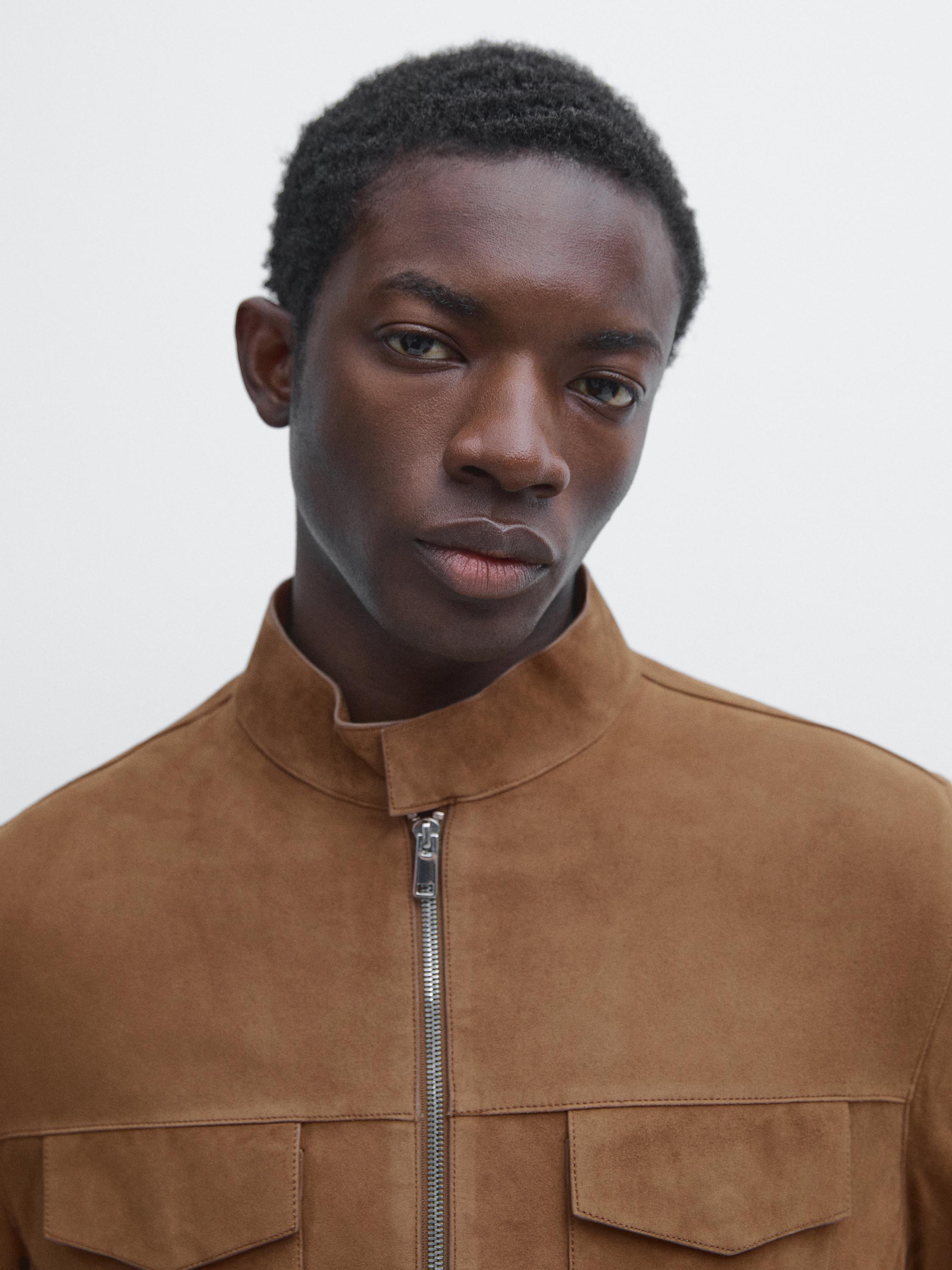Suede leather jacket